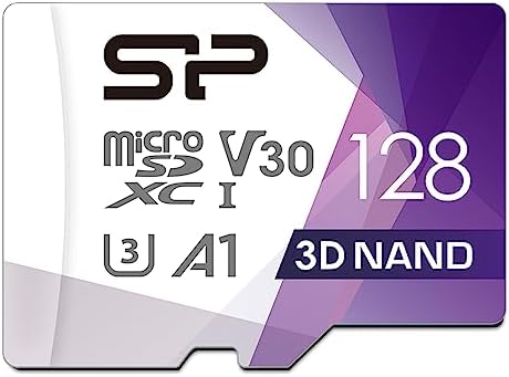 Silicon Power 128GB Micro SD Card U3 SDXC Up to 100MB/s High Speed Memory Card for Cams, DJI Pocket and Drones